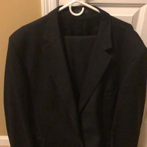 Navy pin stripe gray big and tall men’s suit